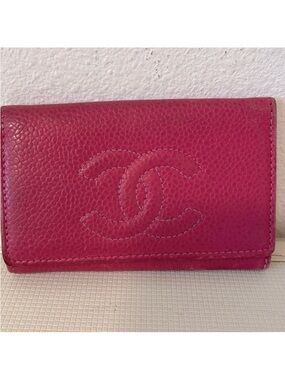 Vintage Chanel Pink Caviar Key and Card Holder